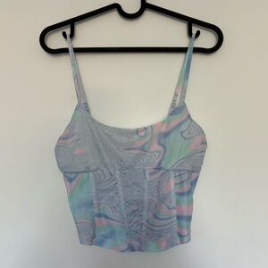 NORDSTROM marble swirl bustier top